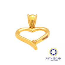 Load image into Gallery viewer, Arthesdam Jewellery 916 Gold Heart Outline with Stone Pendant
