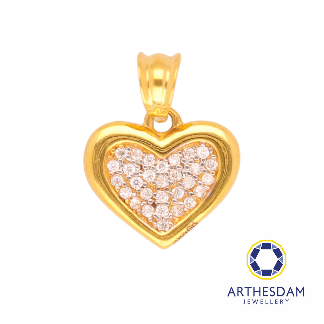Arthesdam Jewellery 916 Gold Sparkling Heart Pendant