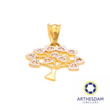 Load image into Gallery viewer, Arthesdam Jewellery 916 Gold Two-Toned Heart Tree Pendant
