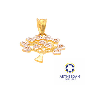 Arthesdam Jewellery 916 Gold Two-Toned Heart Tree Pendant