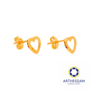 Arthesdam Jewellery 916 Gold Heart Outline Earrings