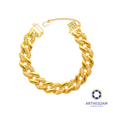 Load image into Gallery viewer, Arthesdam Jewellery 916 Gold Coco Faceted Plain Bracelet
