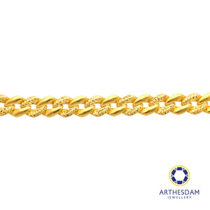 Arthesdam Jewellery 916 Gold Coco Faceted Plain Bracelet