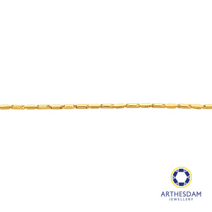 Arthesdam Jewellery 916 Gold Faceted Plain Tube Necklace Chain