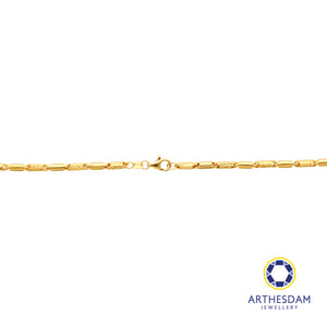 Arthesdam Jewellery 916 Gold Faceted Plain Tube Necklace Chain