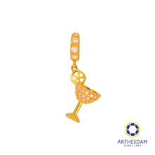 Load image into Gallery viewer, Arthesdam Jewellery 916 Gold Cocktail Glass Charm
