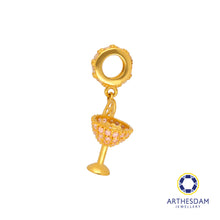 Load image into Gallery viewer, Arthesdam Jewellery 916 Gold Cocktail Glass Charm
