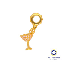 Load image into Gallery viewer, Arthesdam Jewellery 916 Gold Cocktail Glass Charm
