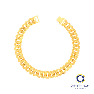 Arthesdam Jewellery 916 Gold Hollow Square Cowboy Bracelet