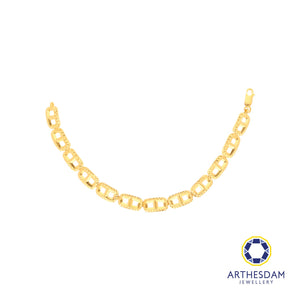 Arthesdam Jewellery 916 Gold Faceted Button Bracelet