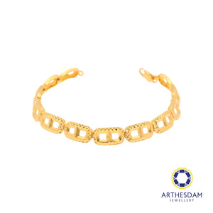 Arthesdam Jewellery 916 Gold Faceted Button Bracelet