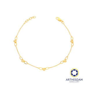 Arthesdam Jewellery 916 Gold Triple Small Links with Ball Bracelet