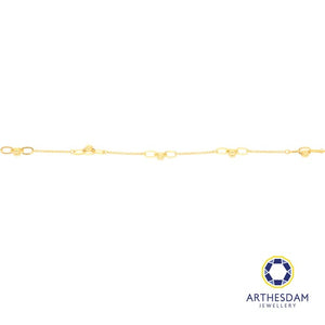 Arthesdam Jewellery 916 Gold Triple Small Links with Ball Bracelet