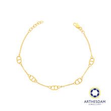 Load image into Gallery viewer, Arthesdam Jewellery 916 Gold Marina Link with Twist Bracelet
