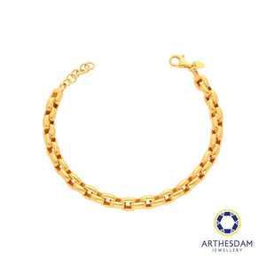 Arthesdam Jewellery 916 Gold Box Link Chain Bracelet