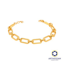 Load image into Gallery viewer, Arthesdam Jewellery 916 Gold Thick Paperclip Links Bracelet
