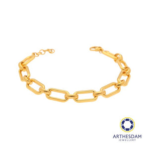 Arthesdam Jewellery 916 Gold Thick Paperclip Links Bracelet