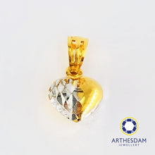 Load image into Gallery viewer, Arthesdam Jewellery 916 Gold Two-toned Textured heart Pendant
