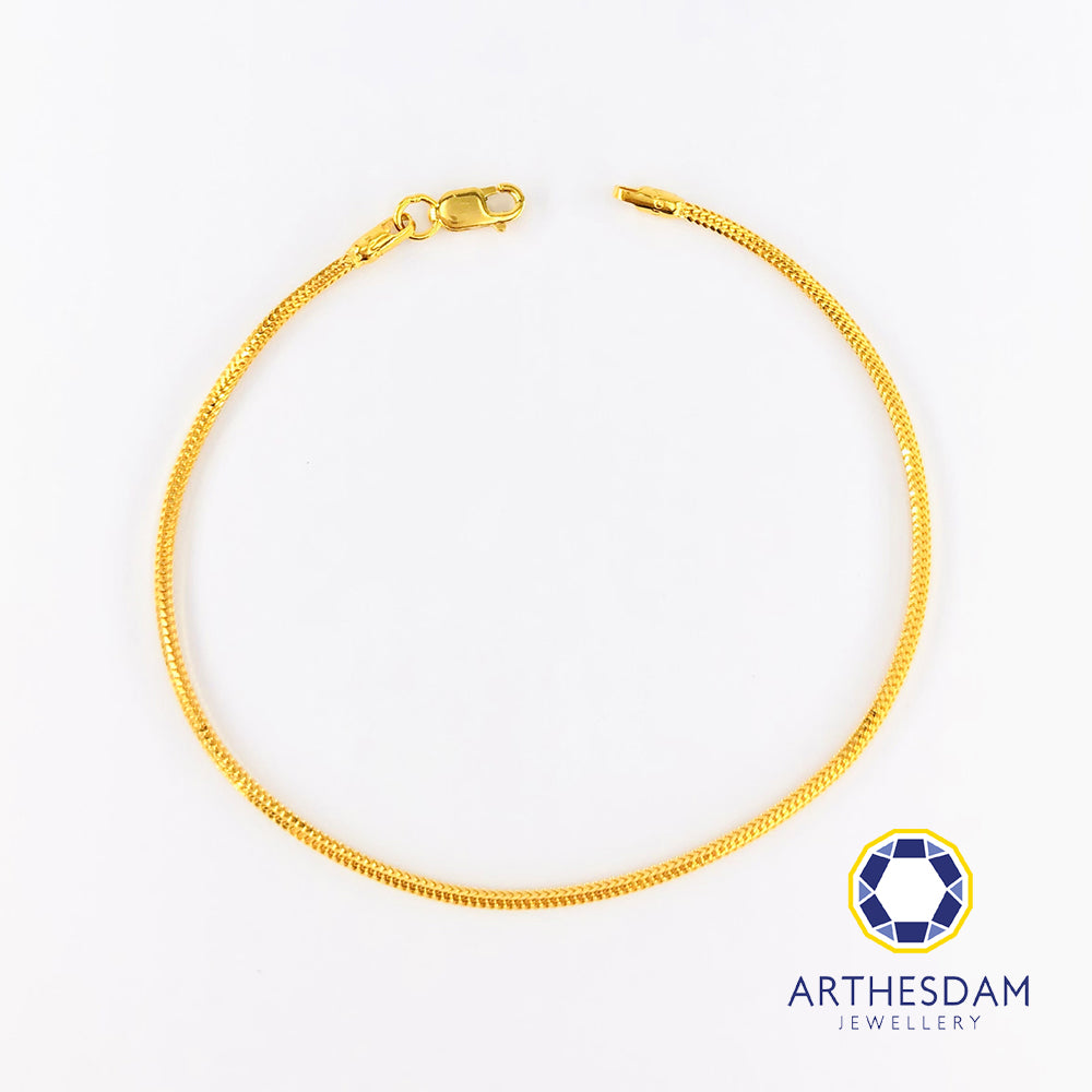 Gold Round Snake Chain Bracelet