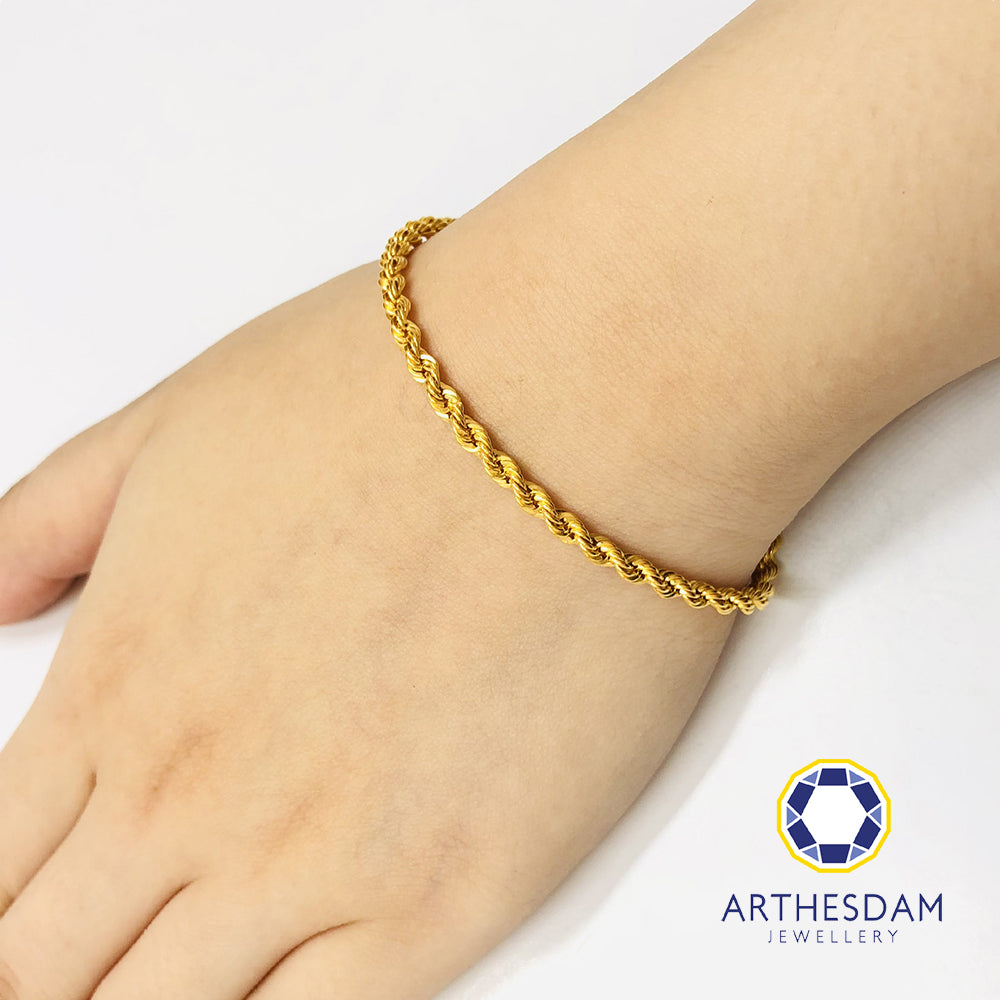 Singapore gold bracelet with 1.3 mm plates | JewelryAndGems.eu